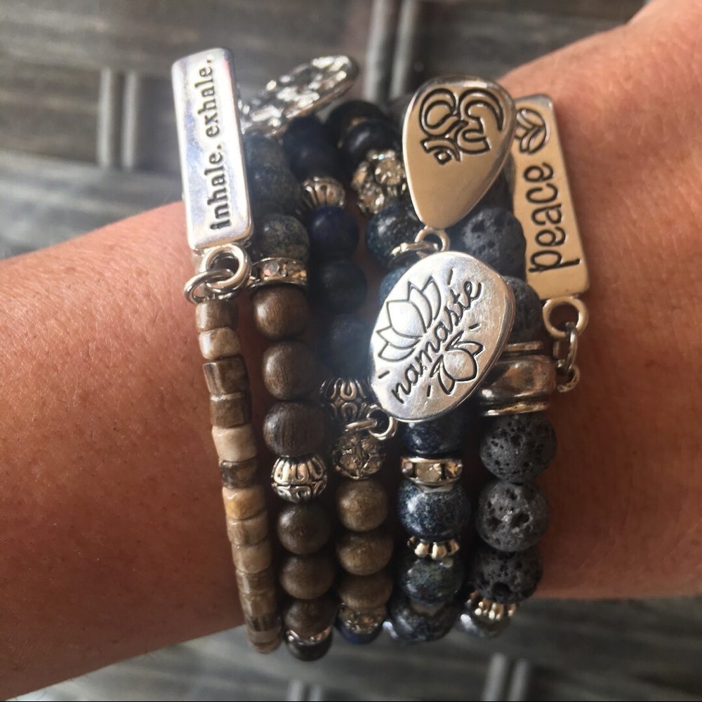 Yoga Stack Essential Oil Diffuser Bracelet Stack - Picture 7 of 7